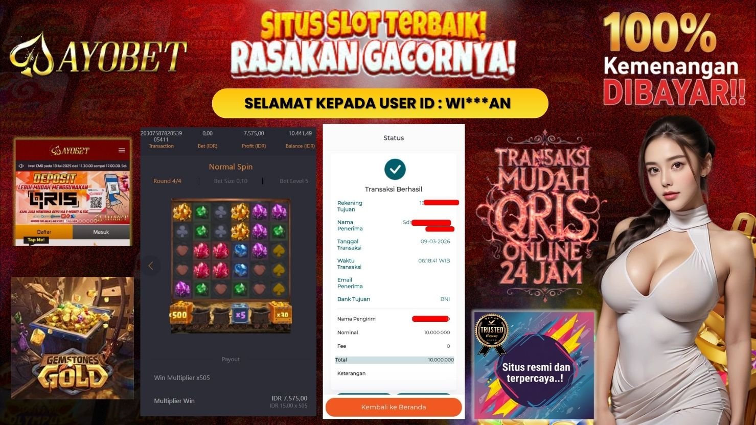 AYOBET JACKPOT SLOT GEMSTONES GOLD